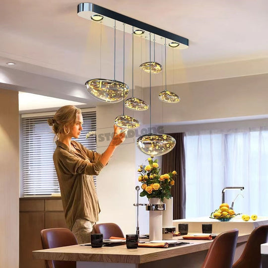Morden Led Floating Water Drop Ceiling Chandeliers Gypsophila Living Dining Room Pendant Lamp