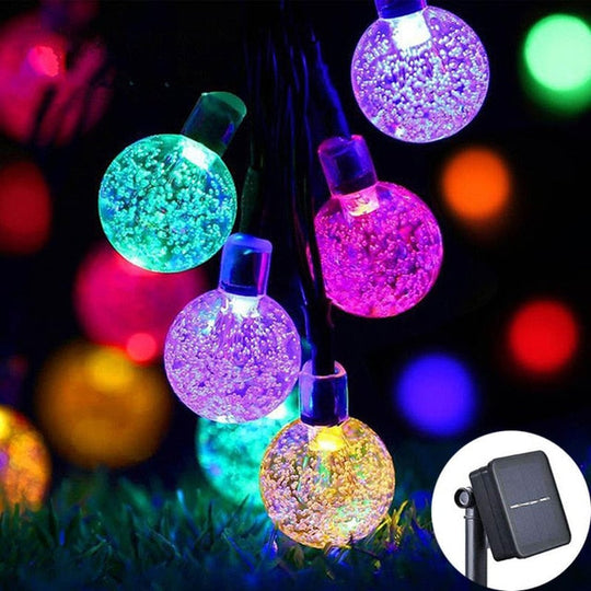 8 Modes Solar Light Crystal Ball 5M/7M/12M/ Led String Lights Fairy Garlands For Party /Outdoor
