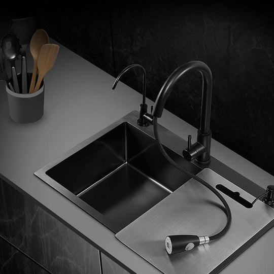 Black Stainless Steel Single Bowl Kitchen Sink Undermount Dishwasher Sink