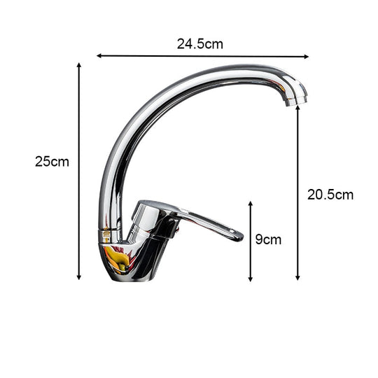 Polished Kitchen Basin Faucet Cold And Hot Chrome Black 360 Rotating Single Handle Torneira Home