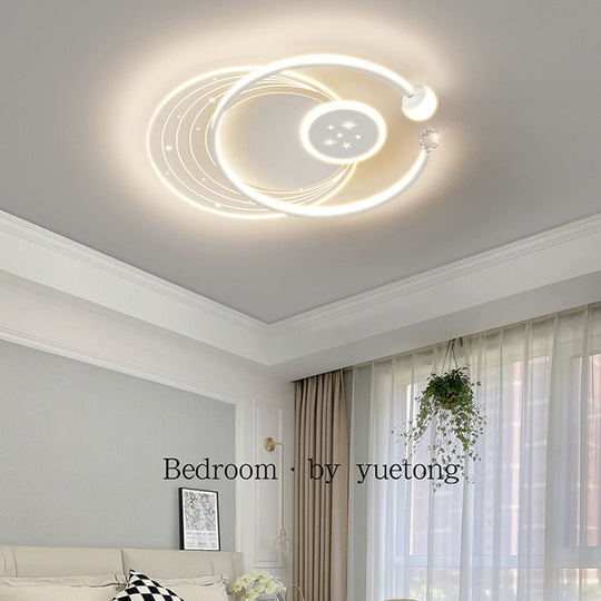 Round Living Room Led Chandeliers Luxury Bedroom Full Of Stars Gold Chandelier Simple Modern