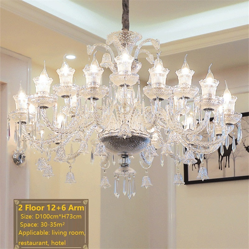 Vintage K9 Crystal Chandelier - Elegant Lighting For Living Room Bedroom And Kitchen 18 Arm Lights