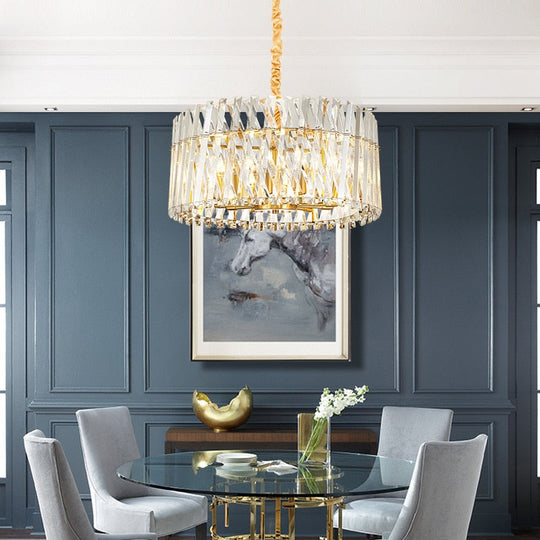 Nordic Luxury Gold Crystal Led Ceiling Lamp - Dimmable Chandelier For Home Decor &amp; Dining Room