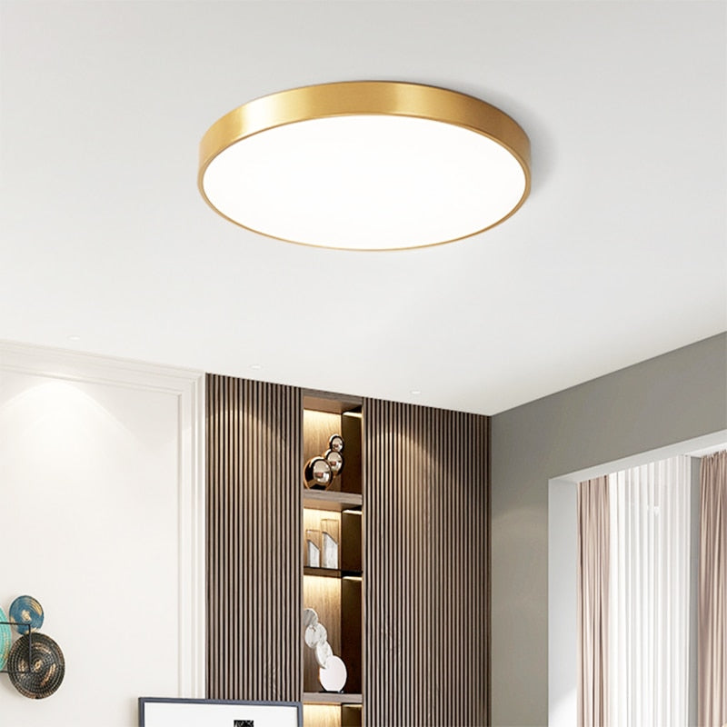 Pure Copper Lamp Body Led Lighting For Living Room Ceiling Light Bedroom Corridor Balcony Ceiling