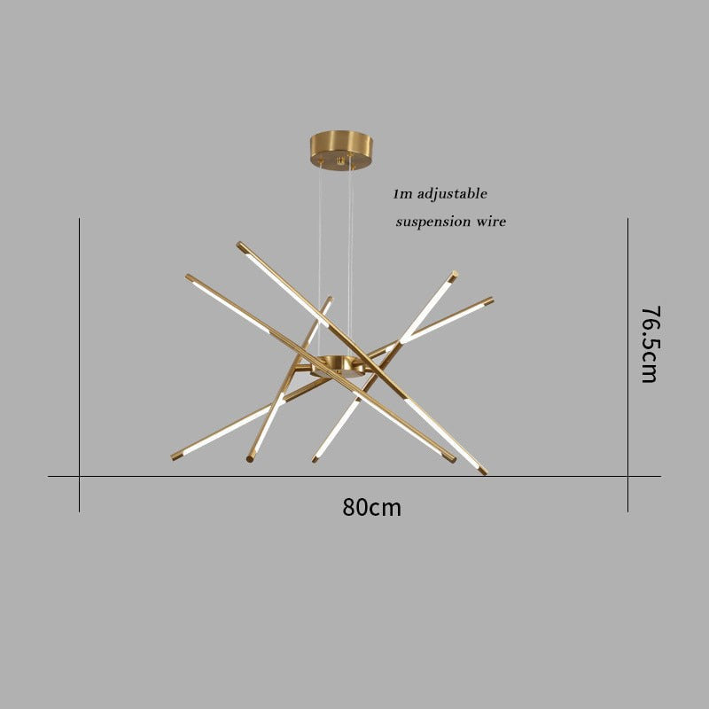 Nordic Screw Propeller Led Chandeliers For Living Dining Room Pendant Lights Iron Art Light Stick