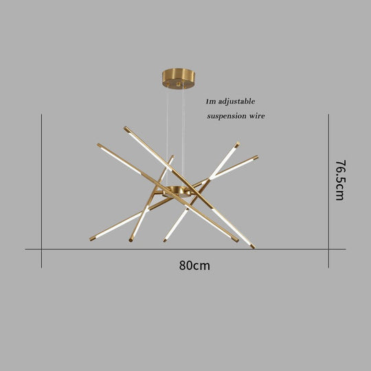 Nordic Screw Propeller Led Chandeliers For Living Dining Room Pendant Lights Iron Art Light Stick
