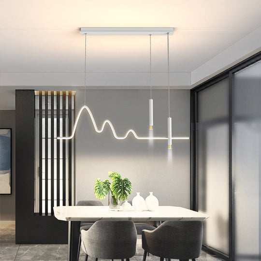 Dining Room Lamp Chandelier Light Luxury Lamps Modern Minimalist Dining Table Bar Nordic Strip