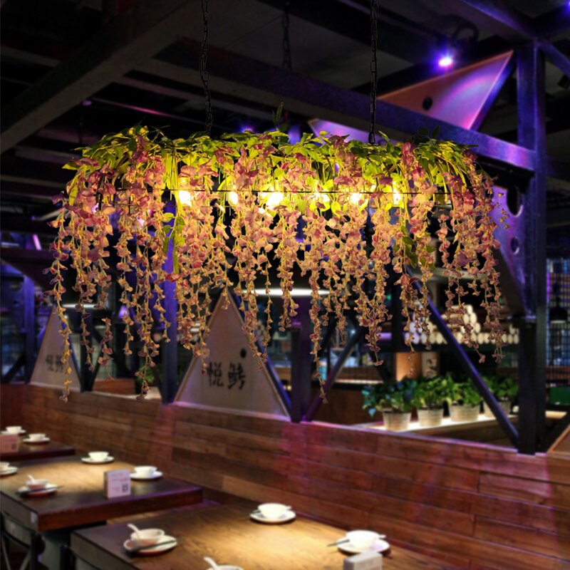 Simulation Flower Banquet Hall Bar Front Chandelier Clothing Store Cafe Window Green Plant Pendant