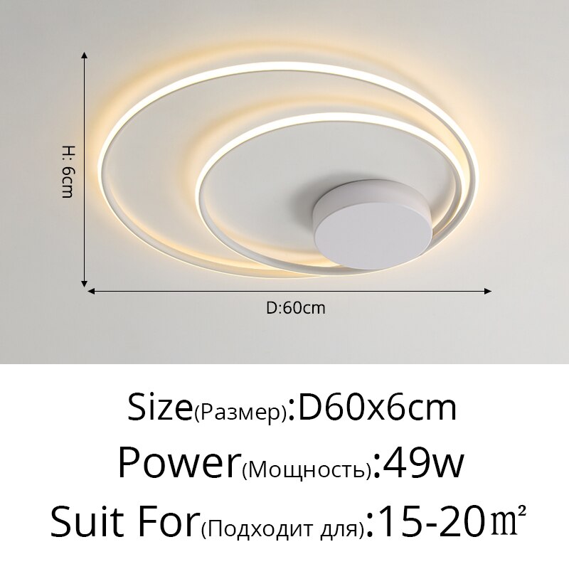 Nordic Led Ring Chandeliers Bedroom Main Lamp Simple Modern Personality Creative Lighting Art