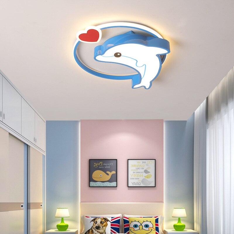 Ceiling Lights For Baby Girl Boy Children Kids Room Light Whale Dolphin Heart Shape Bedroom Ceiling