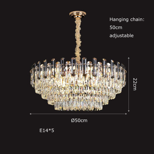 Modern Crystal Led Luxury Ceiling Lights - Round Lamps For Indoor Home Lighting &amp; Living Room Decor