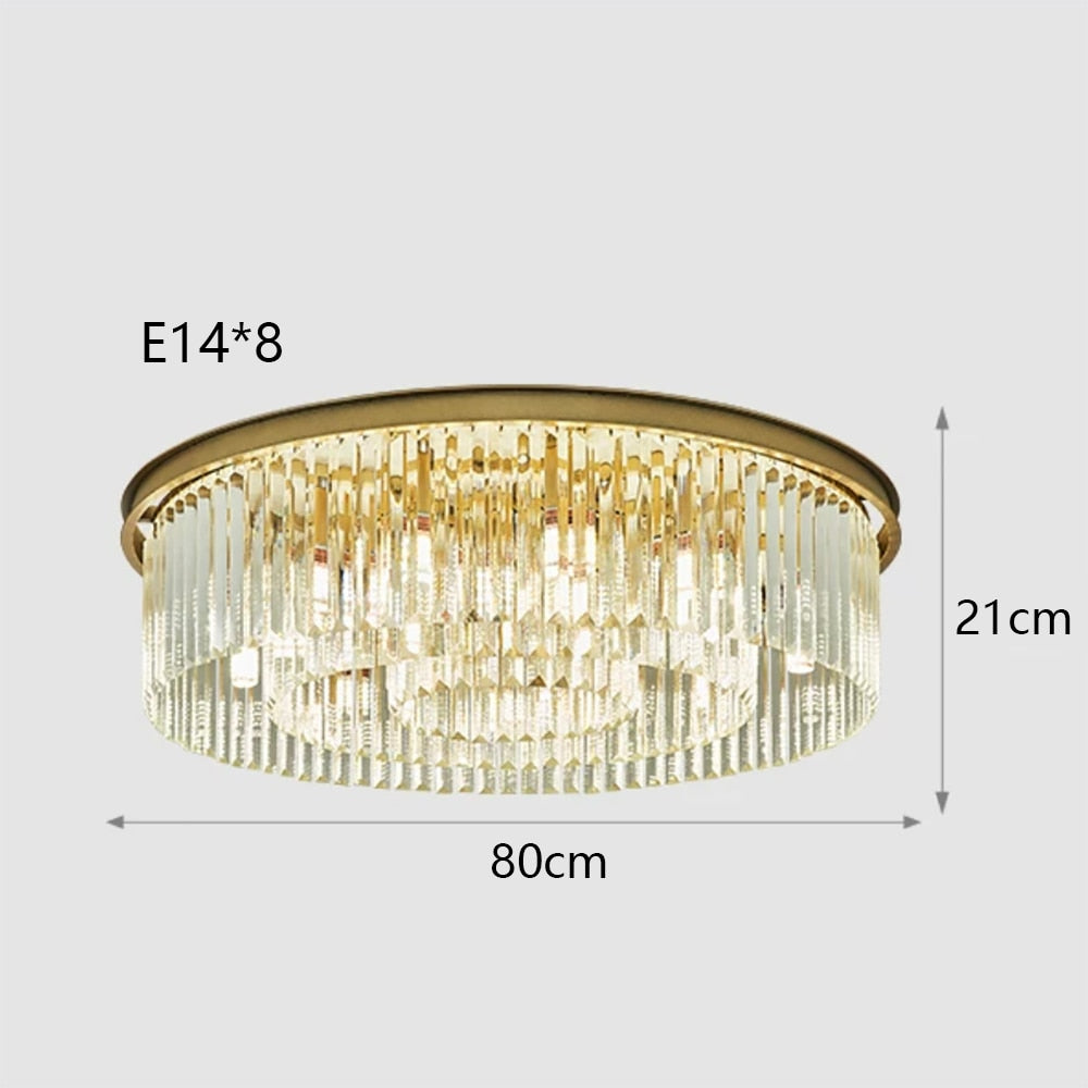 Remote - Controlled Led Crystal Ceiling Chandelier - Modern Home Decor Lighting For Living Room &amp;