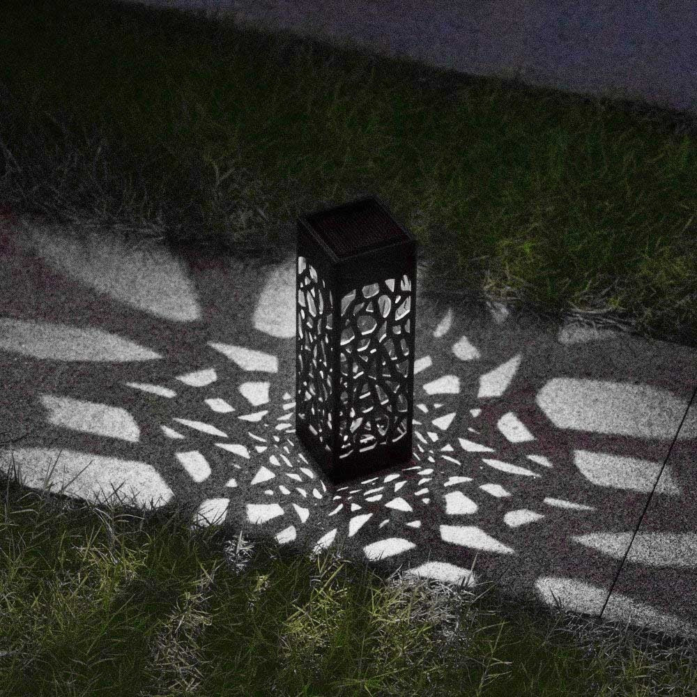 Solar Garden Light Waterproof Hollowing Out Patio Pathway Lawn Landscape Lamps Lantern Decoration
