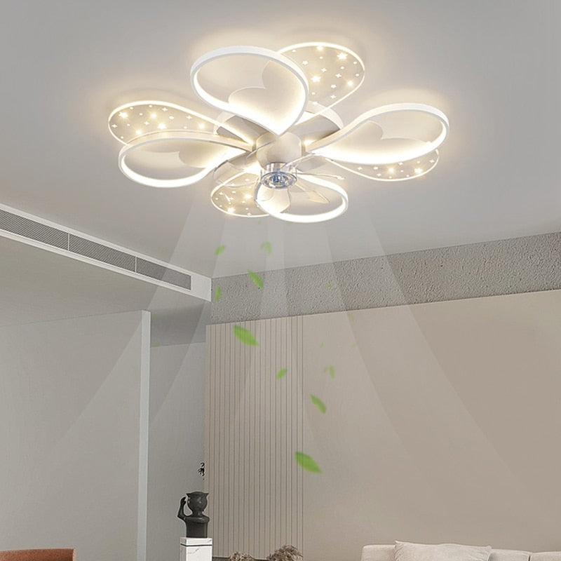 Nordic - Inspired Ceiling Fan Light Lamp - Ideal For Bedroom And Dining Room Decor With Led Lights