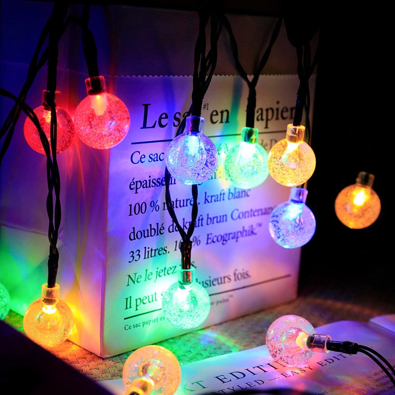 Waterproof Solar Bubble Ball Lights: Ideal For Gazebo And Garden Decor Multicolor / 5M30Leds Lights