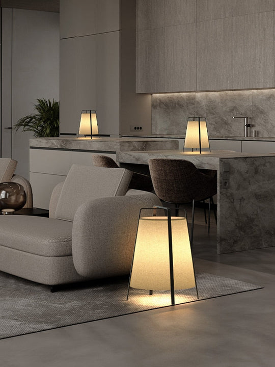 Japanese Retro Fabric Floor Lamp - Iron Led Lighting For Living Room Bedroom Corridor Modern Art
