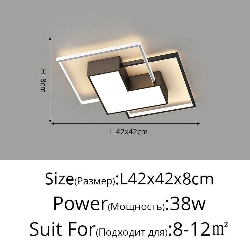 Postmodern Minimalist Living Room Chandeliers Creative Aluminum Bedroom Lamp Led Art Study Ceiling