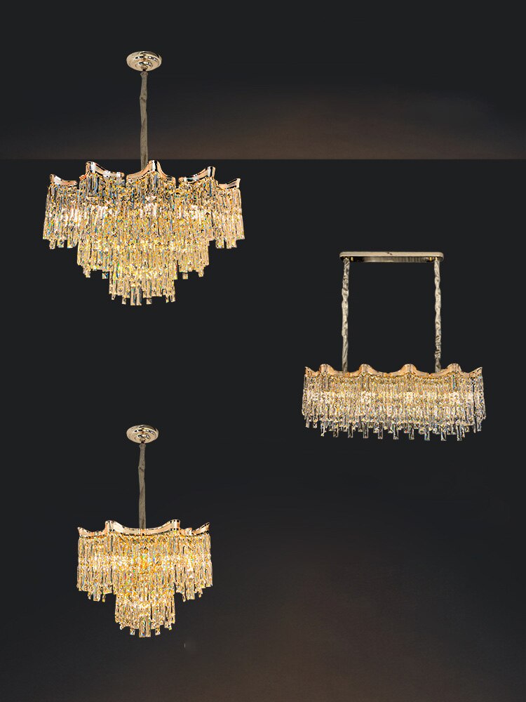 Light Luxury Crystal Lamp Livingroom Chandelier Personality Atmosphere New Hall Living And Dining