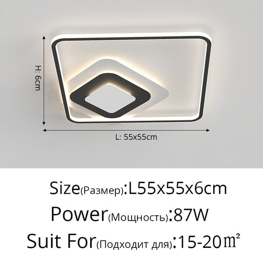 Nordic Modern Minimalist Bedroom Chandeliers White Black Led Ring Lamp Style Living Room Lights