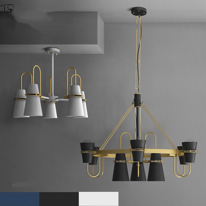 Nordic Horn Industrial Lamp Chandelier For Living Room Dining Led Lighting Fixtures Modern Iron Art