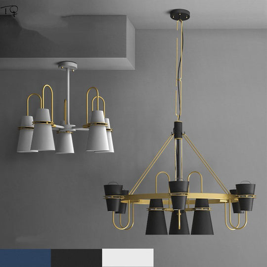 Nordic Horn Industrial Lamp Chandelier For Living Room Dining Led Lighting Fixtures Modern Iron Art
