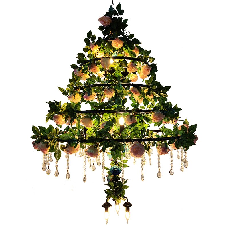 Simulation Christmas Tree Green Plant Pendant Light Theme Restaurant Party Banquet Hall Decoration