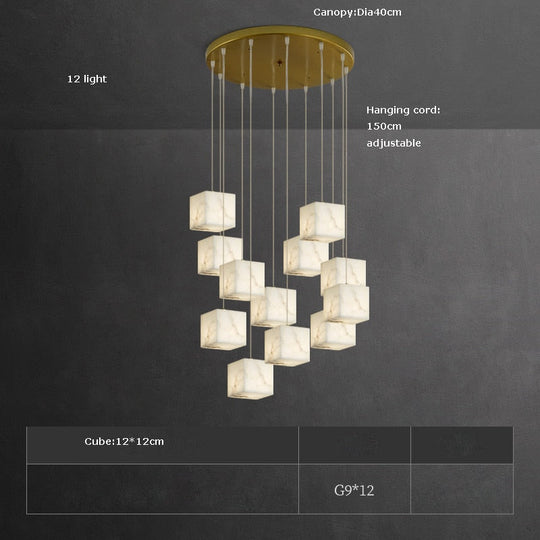 Retro Marble Rubik Cube Led Lustre Pendant Lights. Hanging Lamps For Ceiling Suspension Luminaire