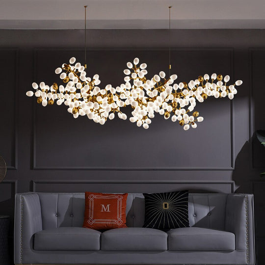 Modern Luxury Restaurant Chandelier Villa Living Room Crystal Lamp Art Decoration Long Glass Ball