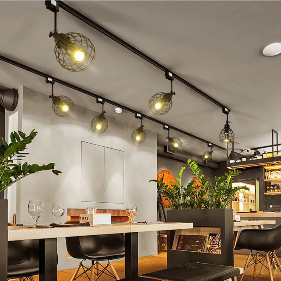 Retro Industrial E27 Led Track Light Spotlight - Adjustable Multi - Wattage For Versatile Lighting