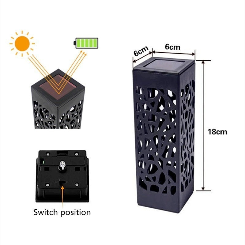 Solar Garden Light Waterproof Hollowing Out Patio Pathway Lawn Landscape Lamps Lantern Decoration