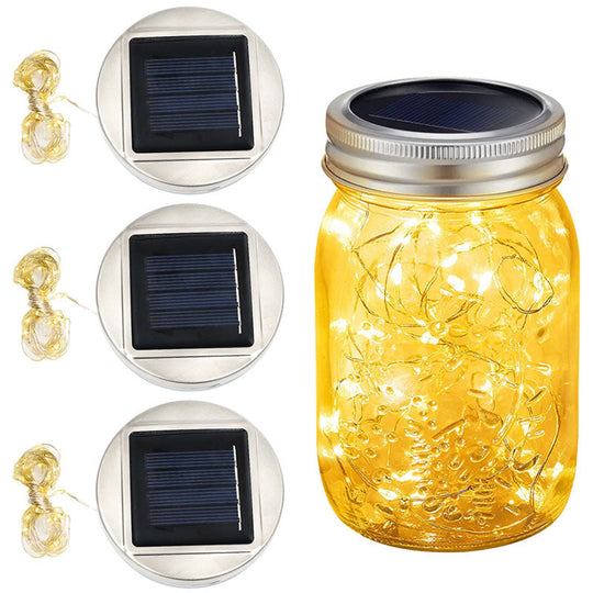 Solar Mason Jar Lid Light 30 Leds Fairy String Lights Garden Hanging Lantern Waterproof Outdoor