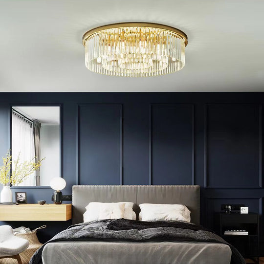 Remote - Controlled Led Crystal Ceiling Chandelier - Modern Home Decor Lighting For Living Room &amp;