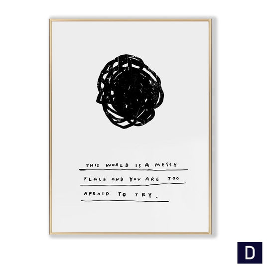 Black White Canvas Painting Nordic Kitchen Quotes Wall Posters Art Prints Pictures For Dining Room