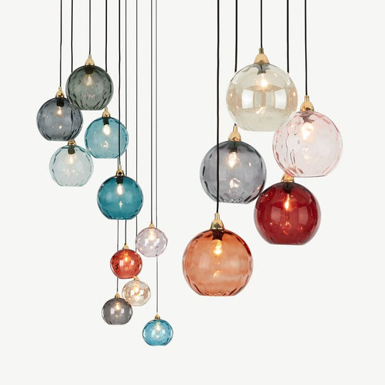 Stained Glass Chandelier Living Room Decoration Bedroom Bedside Lamp Display Window Restaurant Bar