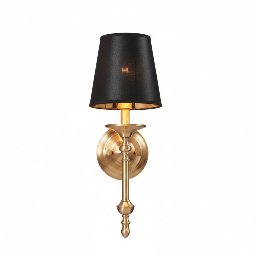 Aisha - American Copper Wall Lamp Black/Gold Living Room Background Light Luxury Bedroom Study