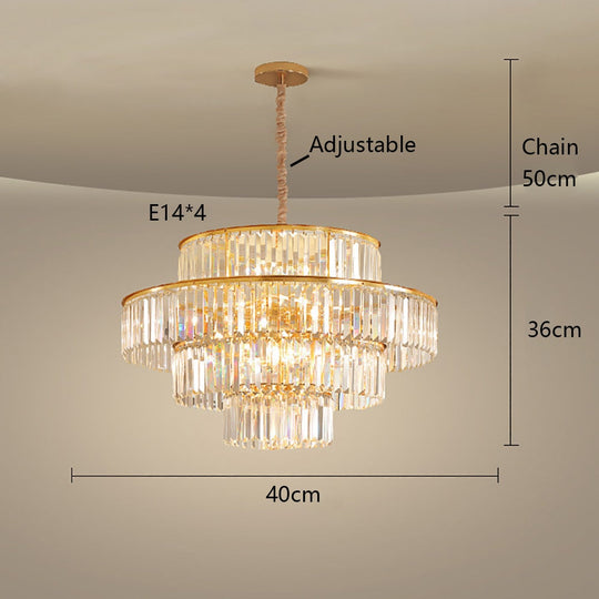 Remote - Controlled Led Crystal Ceiling Chandelier - Modern Home Decor Lighting For Living Room &amp;
