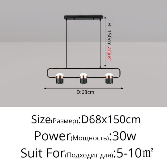 Modern Led Rotatable Bright Chandelier Lighting Restaurant Spotlight Hanging Lamp Nordic Living