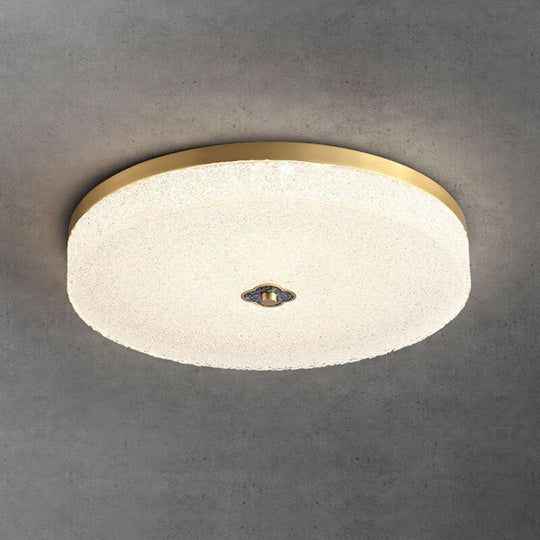 New Round Ceiling Lamp Led Light Luxury All - Copper Lamps For Living Room Restaurant Aisle Sun