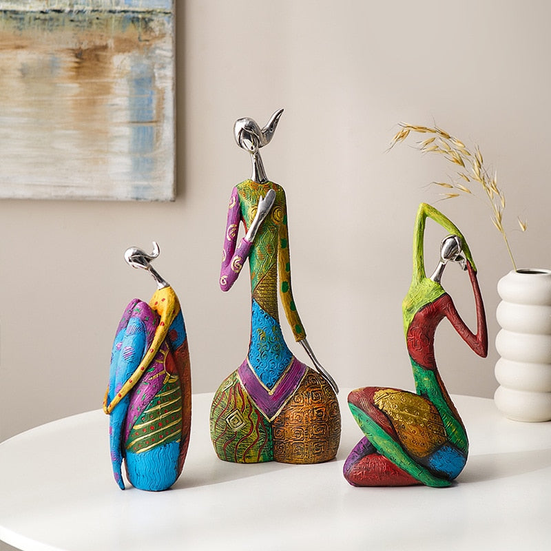 Abstract Art Resin Woman Sculpture: A Modern &amp; Vibrant Touch For Home Decor Items