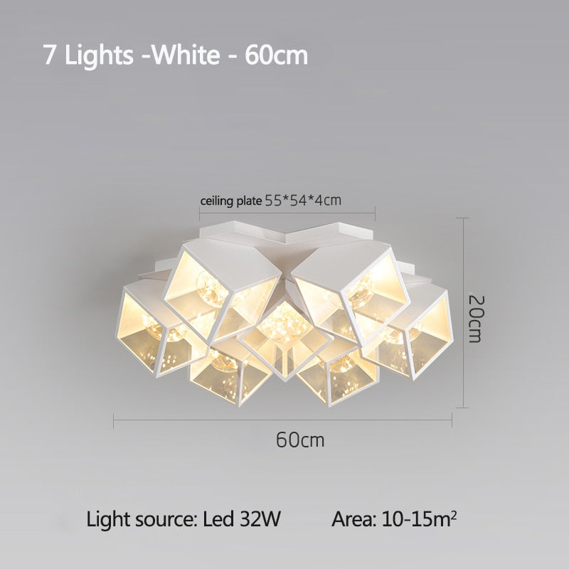Modern Led Gypsophila Ceiling Chandelier Bedroom Living Dining Room Pendant Lamp Luster Deco
