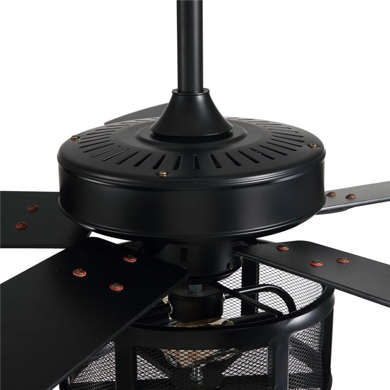 Drum Black Ceiling Fan With Light - Includes Remote Control Reversible Dc Motor And Wood Design