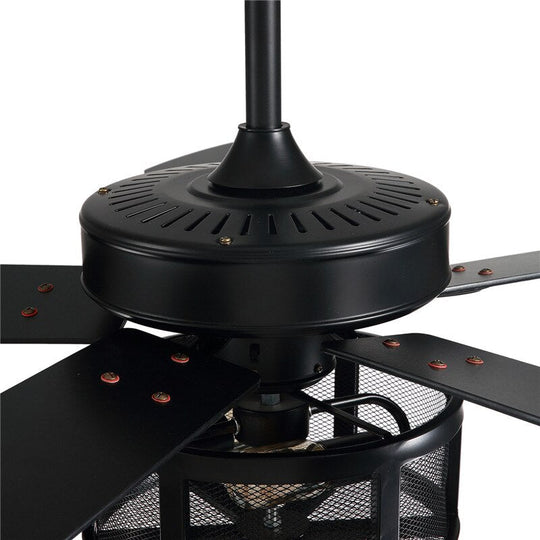 Drum Black Ceiling Fan With Light - Includes Remote Control Reversible Dc Motor And Wood Design