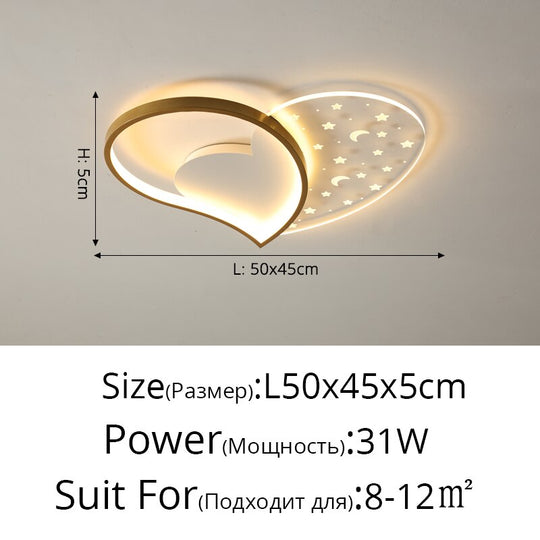 Modern Led Ceiling Lamp Simple Home Heart - Shaped Lamps Living Room Bedroom Study Light Indoor