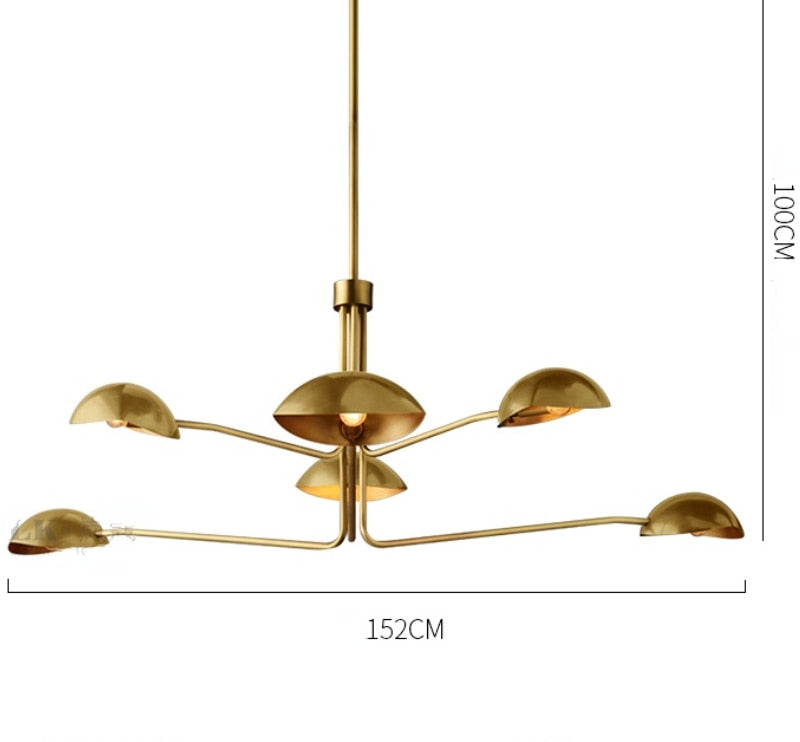 Neoclassical Inspired Copper Toned Modern American Italian Designer Chandelier With Retro Appeal