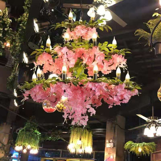 Romantic Warm Flower Restaurant Chandelier Net Red Music Dining Bar Retro Industrial Style Front