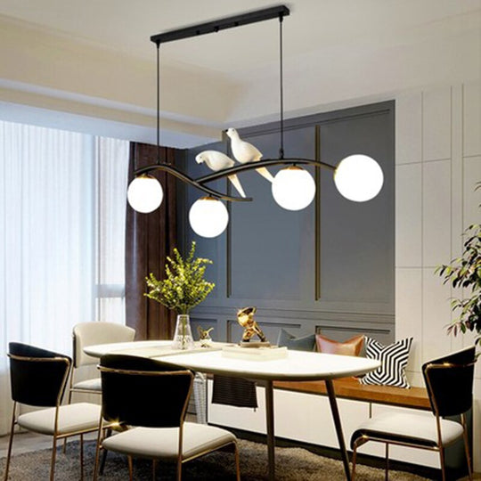 Nordic Modern Bird Pendant Lights White Glass Ball Lighting