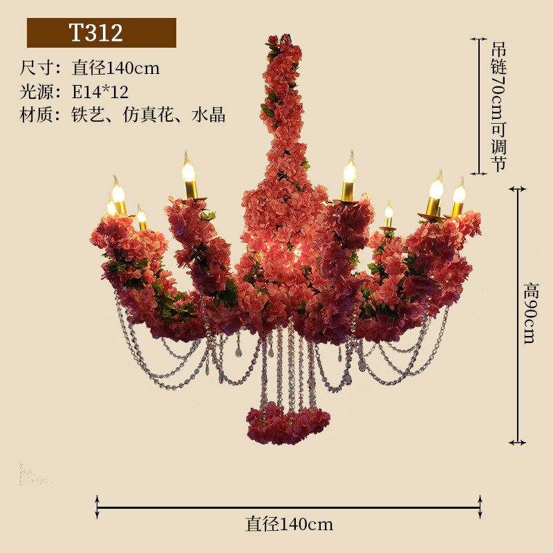 Romantic Bouquet Pendant Light Industrial Style Theme Music Restaurant Hot Pot Shop Fiower