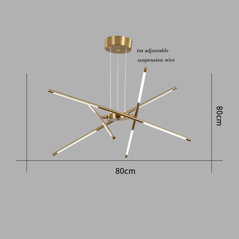Nordic Screw Propeller Led Chandeliers For Living Dining Room Pendant Lights Iron Art Light Stick