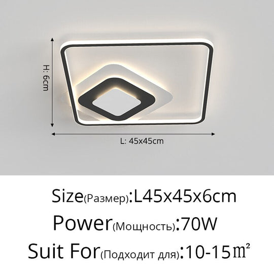 Nordic Modern Minimalist Bedroom Chandeliers White Black Led Ring Lamp Style Living Room Lights