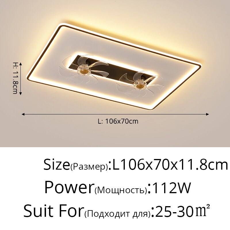 Nordic Luxury Led Ceiling Fan Lights Brightness Dimmable For Living Room Bedroom Dining Kitchen Home